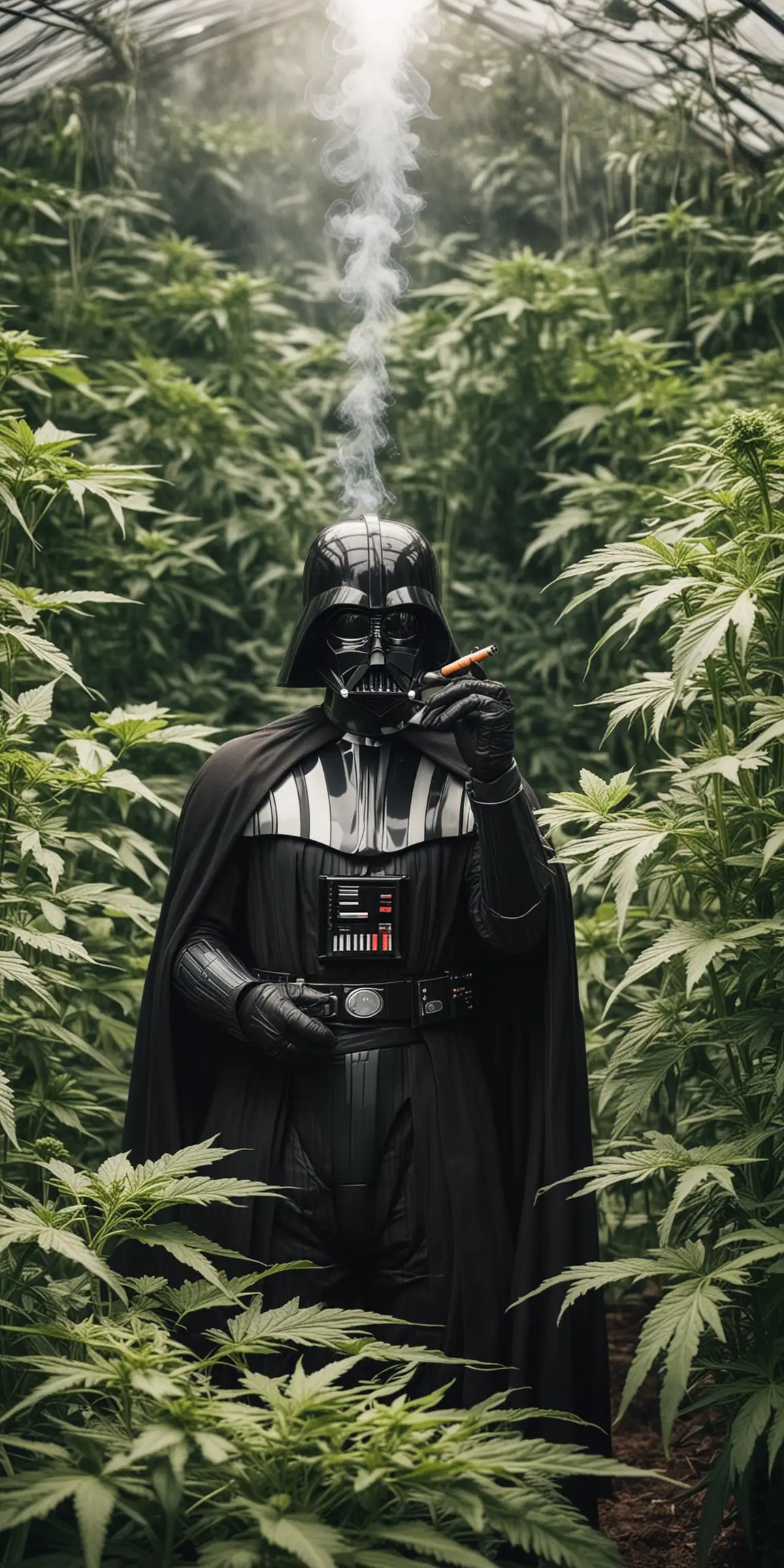 Darth Vader Smoking in a Cannabis Grow Room