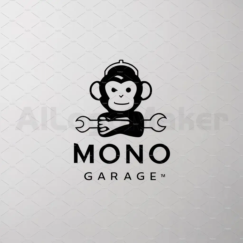 LOGO-Design-For-Mono-Garage-Playful-Monkey-Emblem-for-Automotive-Workshop