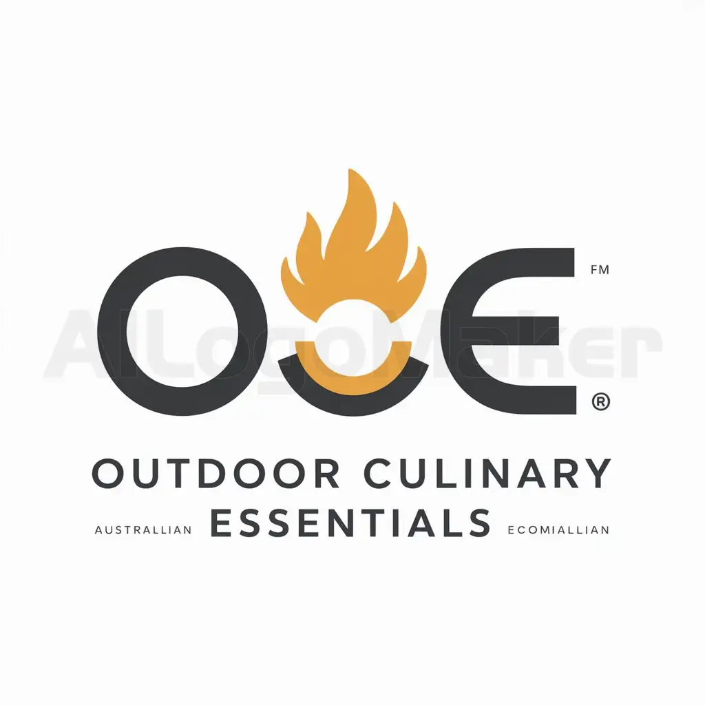 a logo design,with the text "Design a logo for 'Outdoor Culinary Essentials', an Australian e-commerce brand specializing in outdoor cooking products. The main logo should be 'OCE', with a focus on fire, campfires, or the outdoors. Keep it clean, professional, and masculine, with a modern style. Aim for imagery that evokes outdoor cooking and appeals to adventurous individuals. make the o or the C a reference to a butane gas dial ", main symbol:OCE,Moderate,be used in Others industry,clear background
