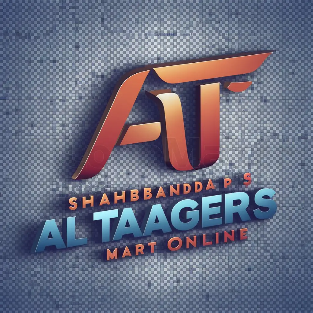 a logo design,with the text "Shahbandrs Al Taagers Mart Online", main symbol:3D (Logo Bold with Background) Mix Colorn3D (Background Text Bold) Mix Color,Moderate,be used in Website Shop Online industry,clear background