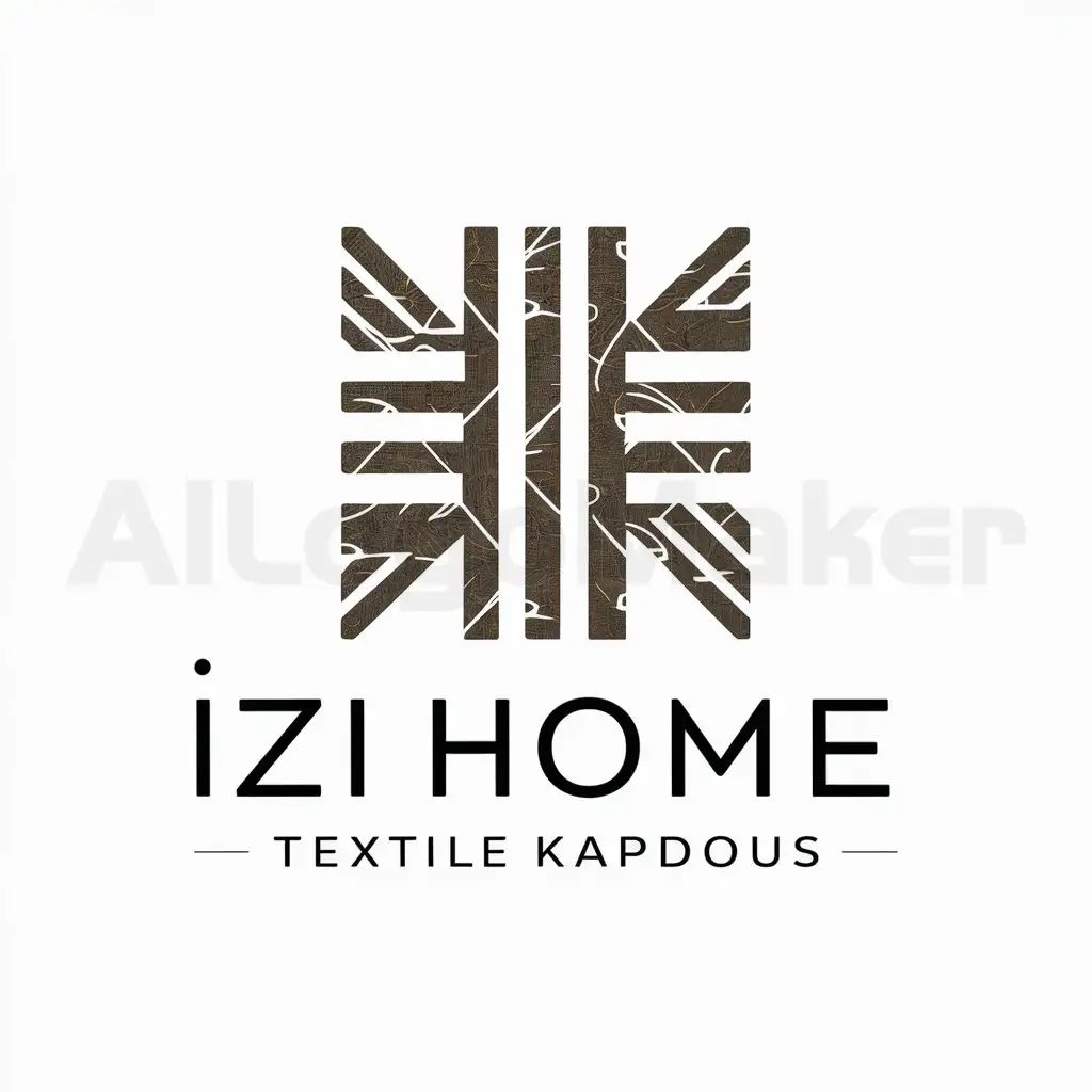 a logo design,with the text "IZI HOME", main symbol:Textile,Moderate,be used in Tekstil industry,clear background