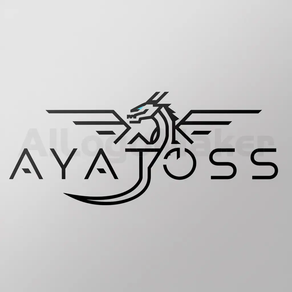 a logo design,with the text "Ayatoss", main symbol:Technical Dragon,Minimalistic,clear background