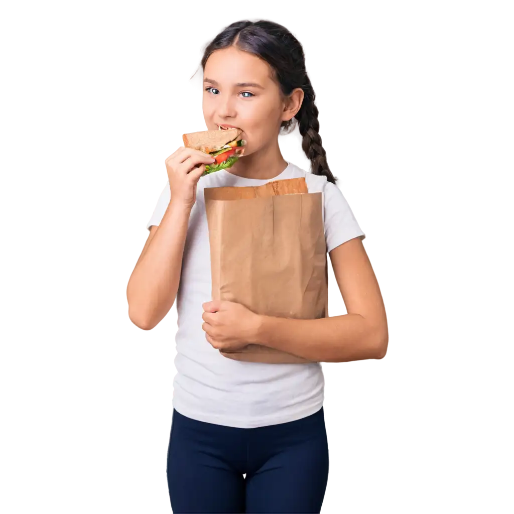 A girl eating sandwich