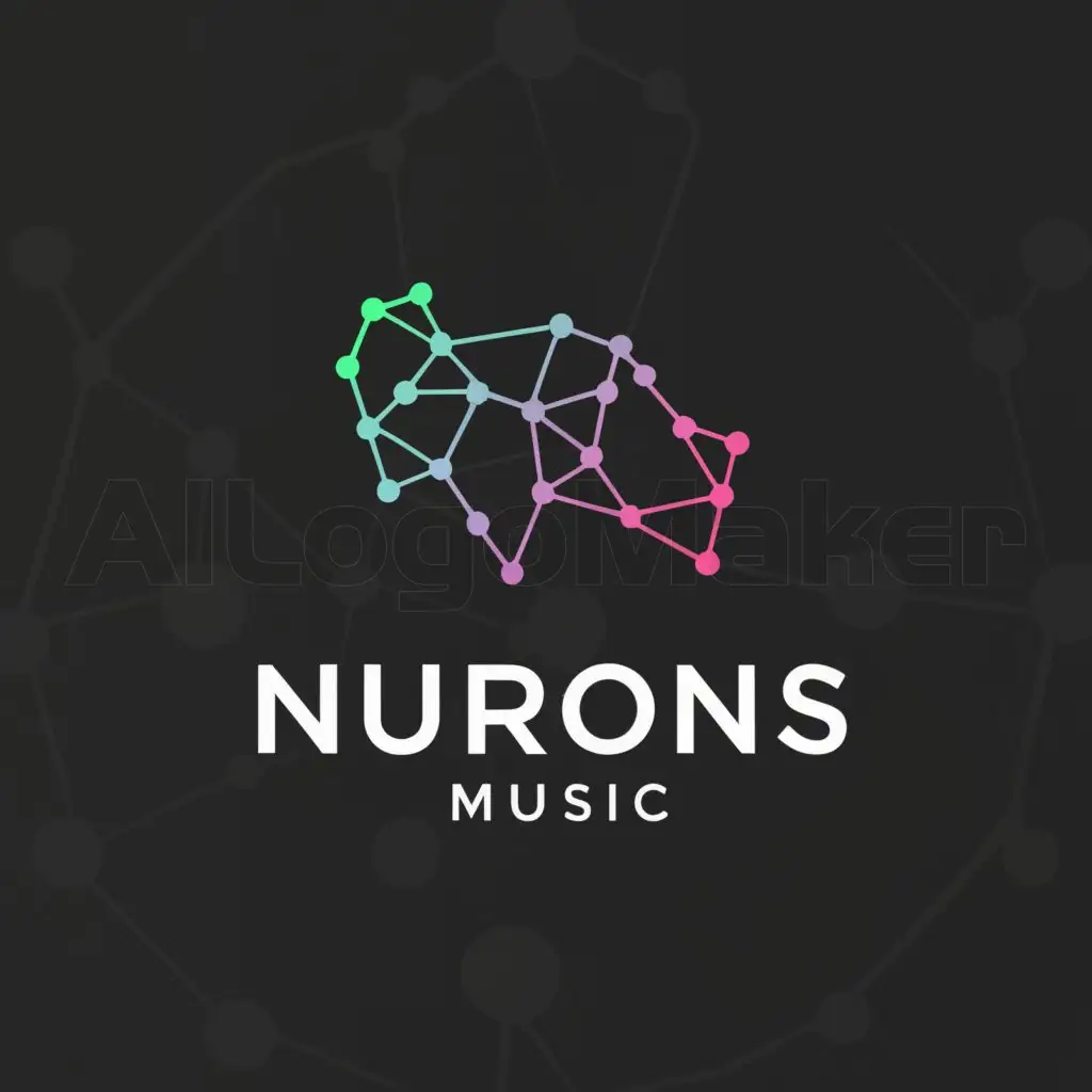 a logo design,with the text "NEURONS Music", main symbol:Music generated by neural network,Minimalistic,be used in Music industry,clear background