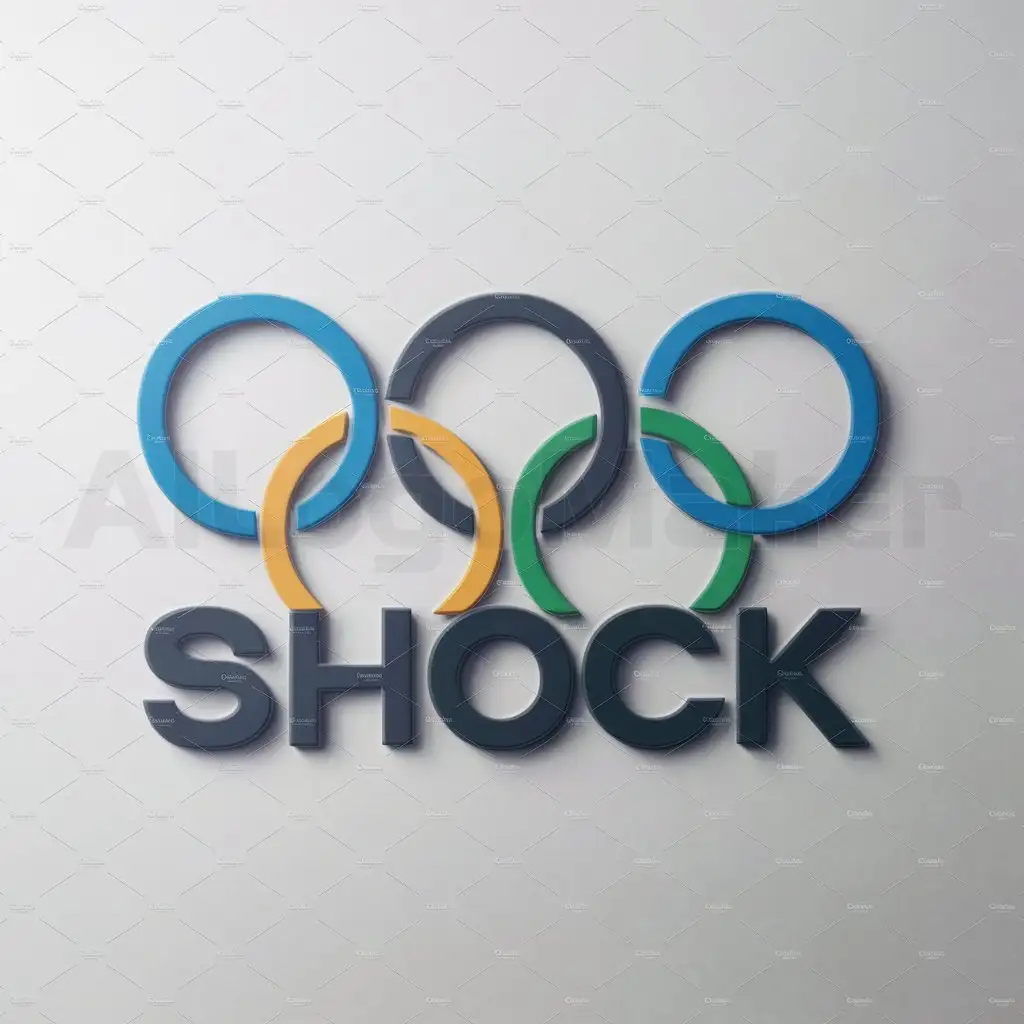 a logo design,with the text "SHOCK", main symbol:emblem of Olympic games,Moderate,be used in Sports Fitness industry,clear background