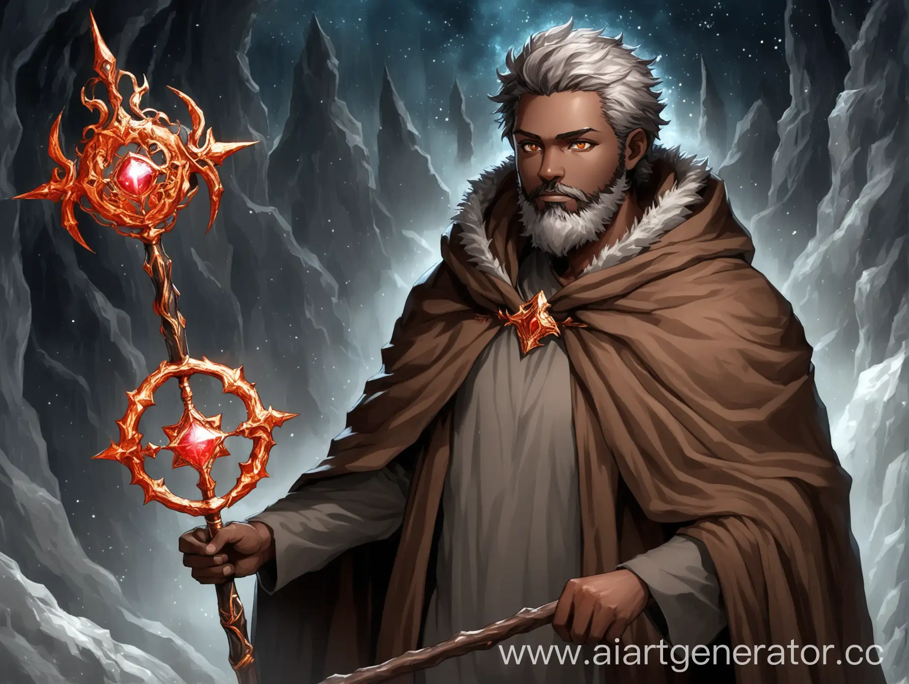 Mystical-Sorcerer-with-Swarthy-Skin-and-Ashy-Hair-Wielding-a-Magical-Staff