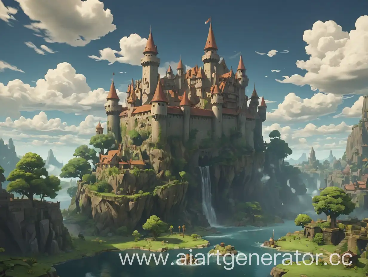 Fantasy-Castle-Loading-Screen-Menu-with-Dungeons-Forests-and-Floating-Islands