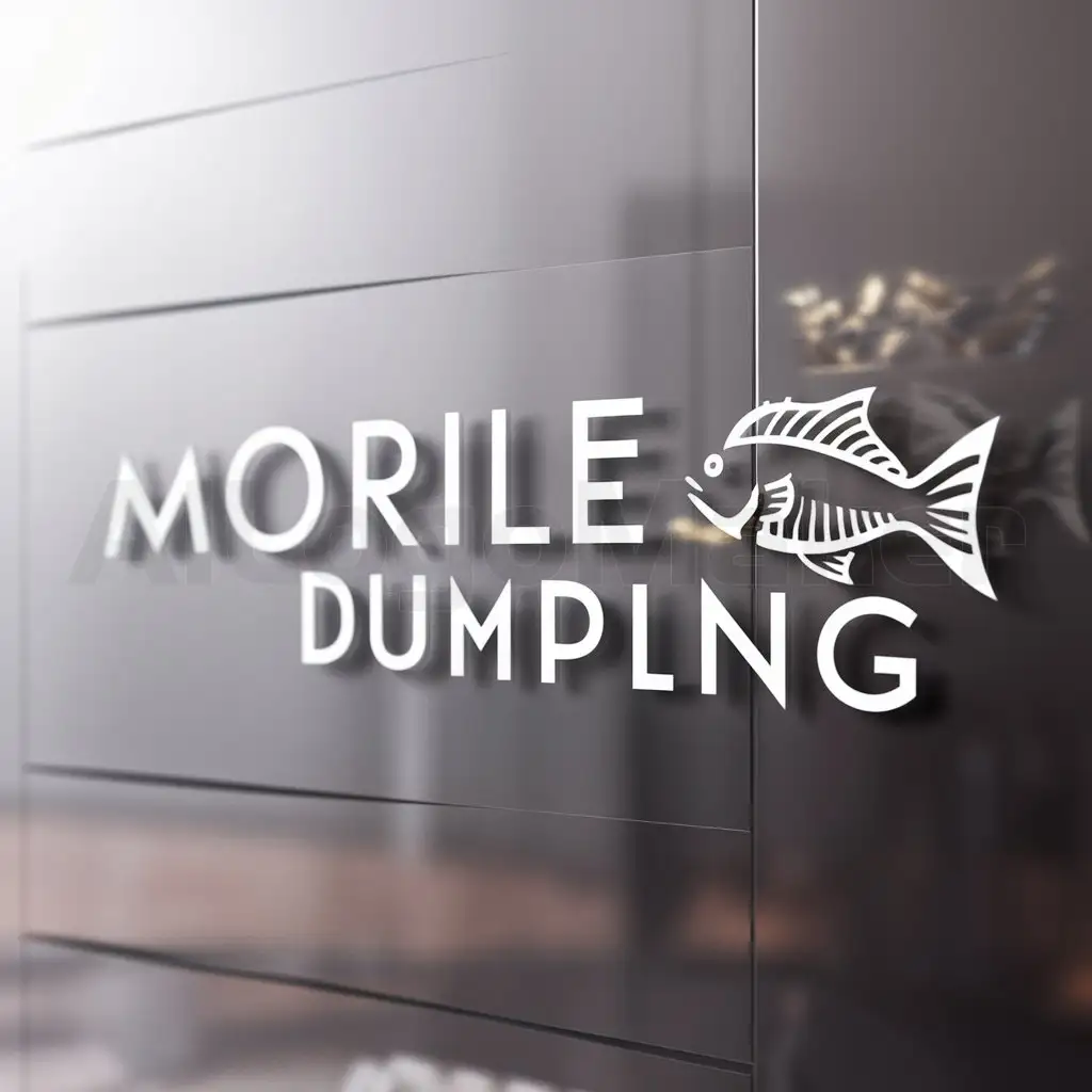 a logo design,with the text "Morile Dumpling", main symbol:Ikan lele,Minimalistic,be used in Others industry,clear background