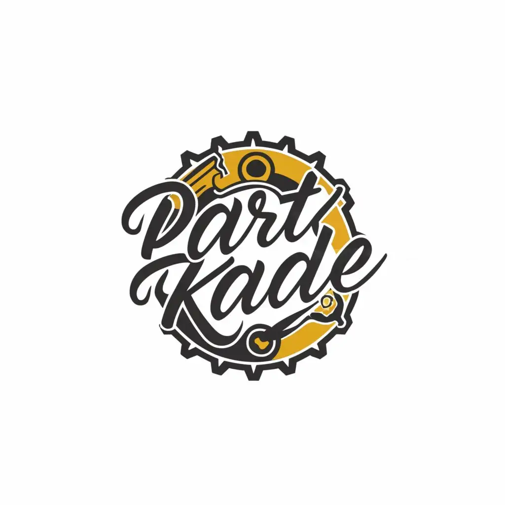 a logo design,with the text "Parts Kade", main symbol:vehicle spare parts set,complex,clear background