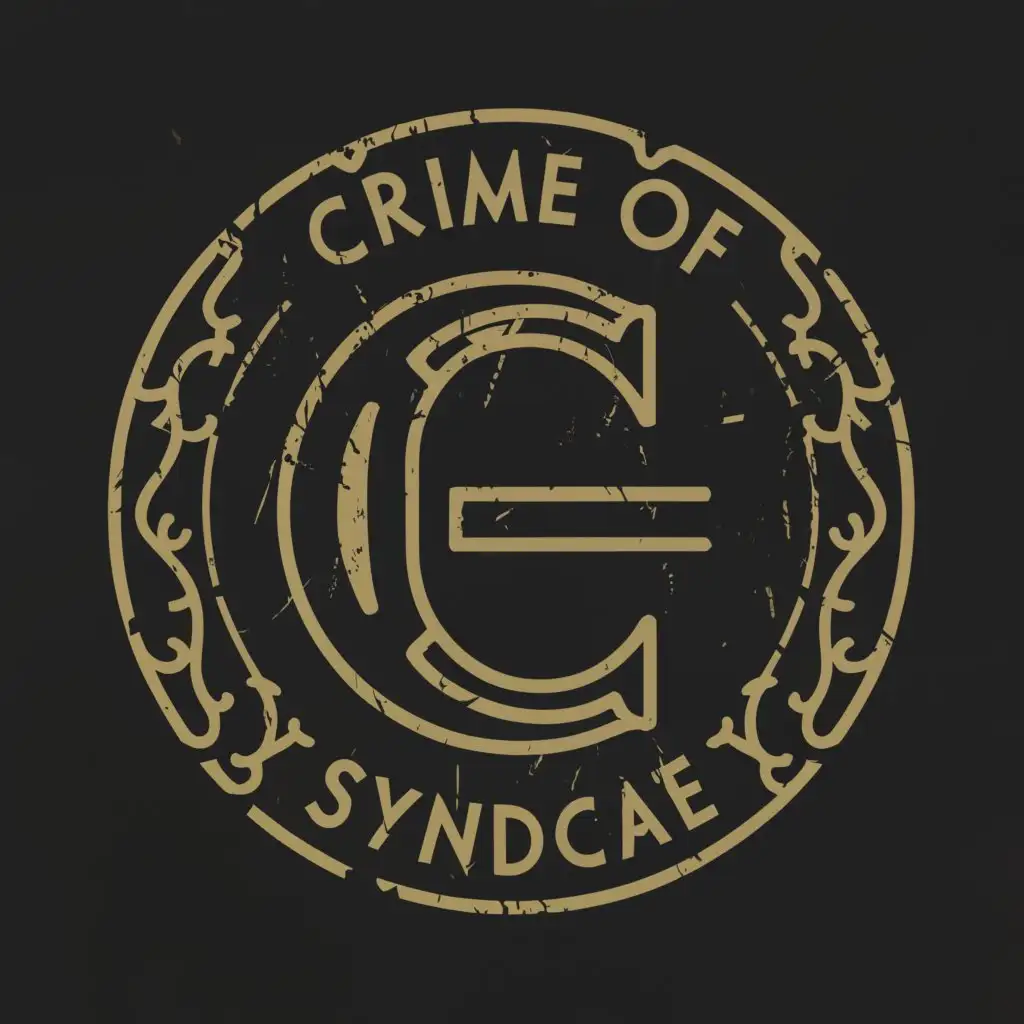 a logo design,with the text "crime of syndicate", main symbol:logo gangsta black.,complex,clear background