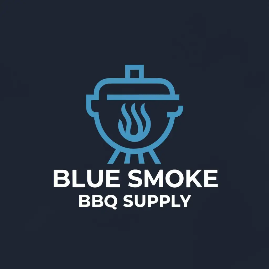 a logo design,with the text "Blue Smoke BBQ Supply", main symbol:Smoker,Moderate,clear background
