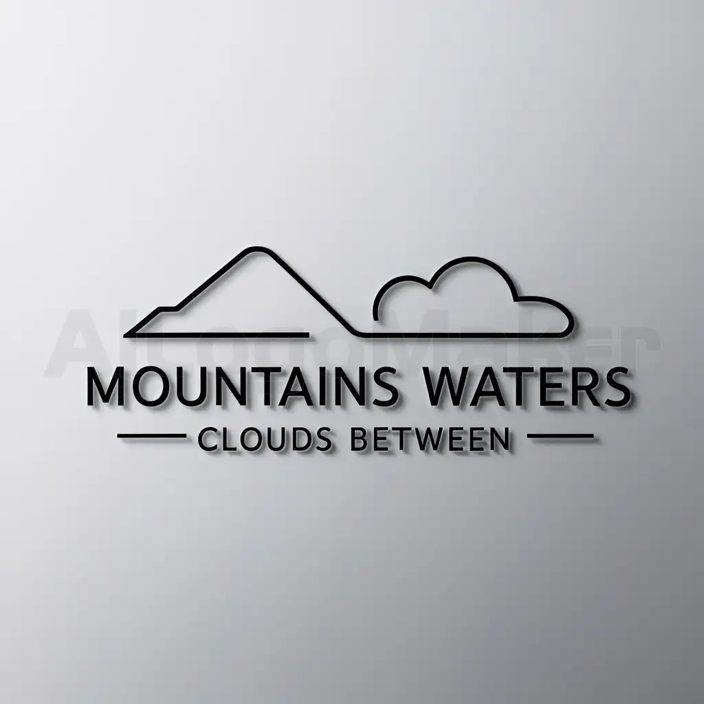 a logo design,with the text "mountains waters clouds between", main symbol:mountain, cloud,Minimalistic,be used in Beauty Spa industry,clear background