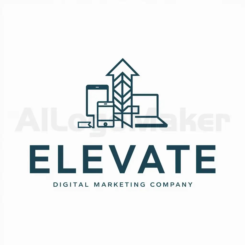 a logo design,with the text "Elevate", main symbol:The logo of a digital marketing company,Moderate,be used in marketing industry,clear background