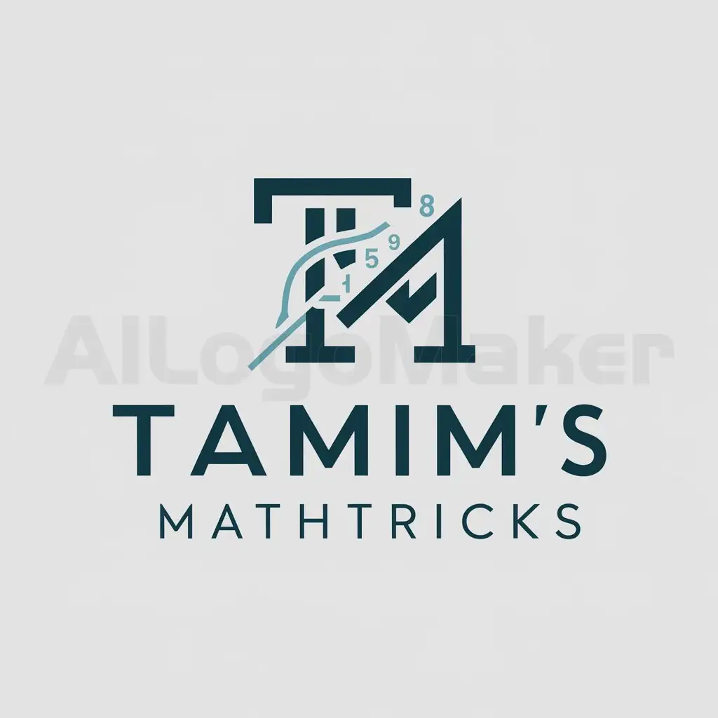 a logo design,with the text "TaMiM's MaThTricks", main symbol:Combination of TM with maths equation,complex,be used in Education industry,clear background