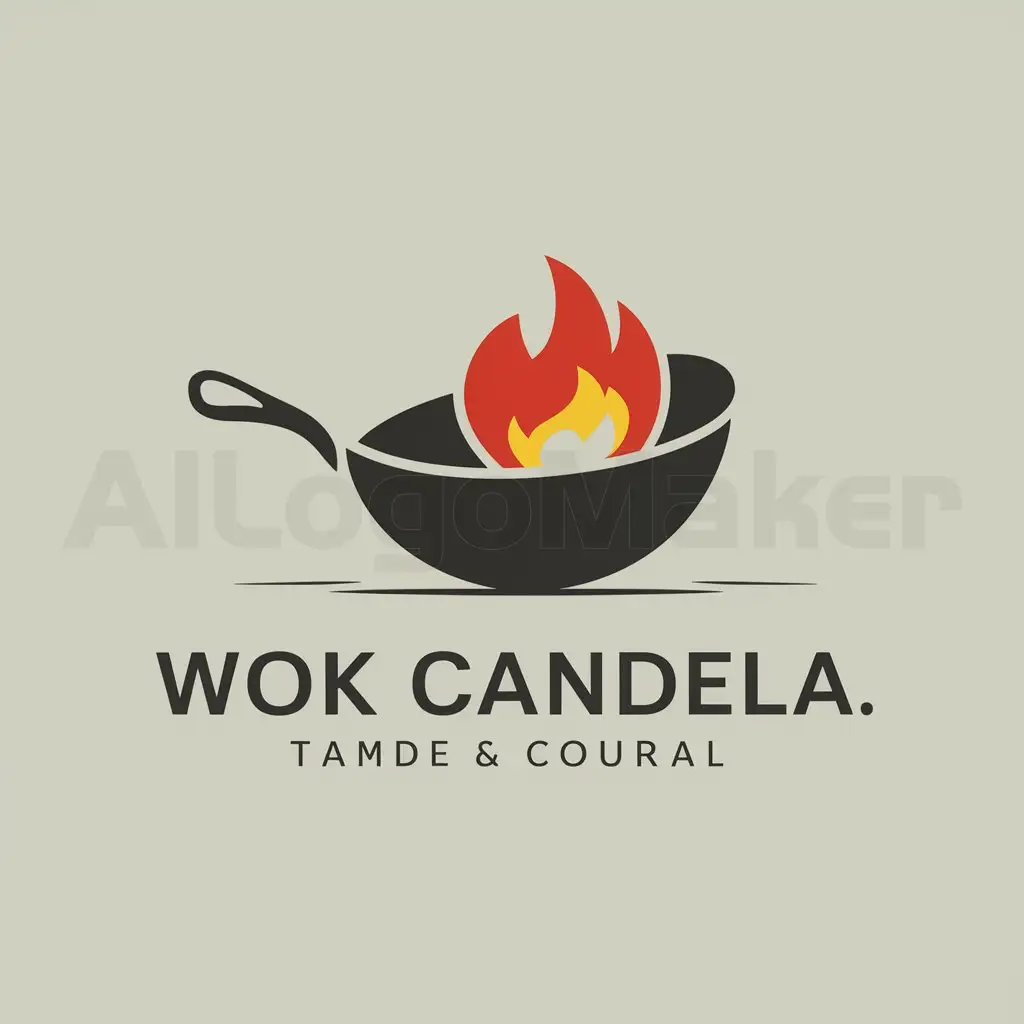 a logo design,with the text "Wok candela", main symbol:Wok candela,Moderate,clear background