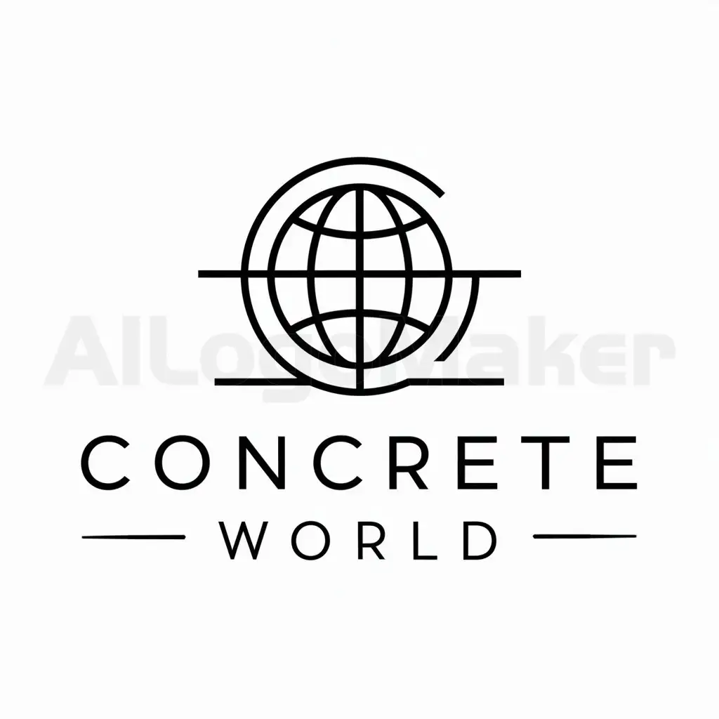 a logo design,with the text "Concrete world", main symbol:EARTH, CONSTRUCTION,Minimalistic,be used in Construction industry,clear background