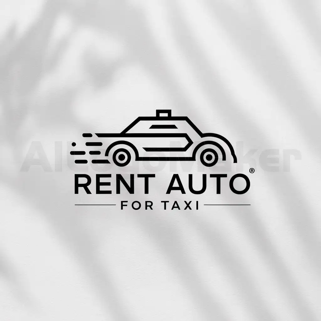 a logo design,with the text "Rent auto for taxi", main symbol:Taxis, auto, machines,Minimalistic,clear background