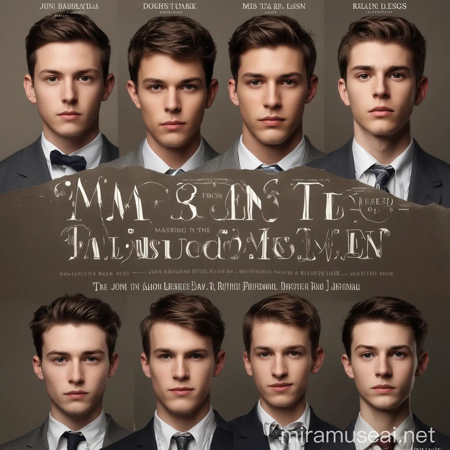 generate a book cover on this topic: FROM BOYS TO MEN: MASTERING THE ART OF THE TAILORED

