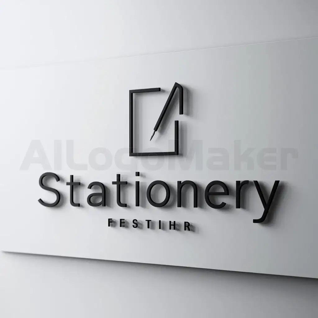 a logo design,with the text "stationery", main symbol:stationery,Minimalistic,clear background
