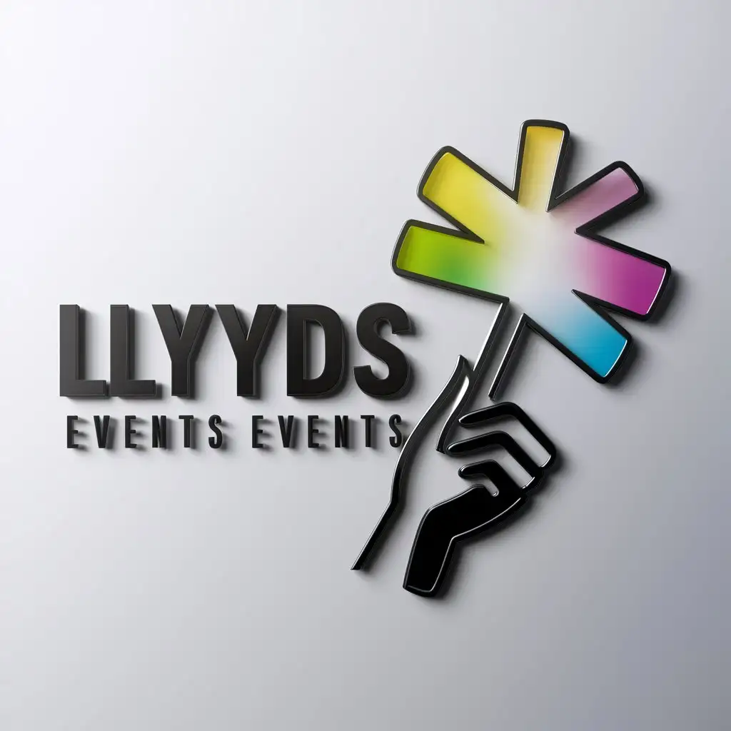 a logo design,with the text "Lllyyds", main symbol:hold up a sign,complex,be used in Events industry,clear background