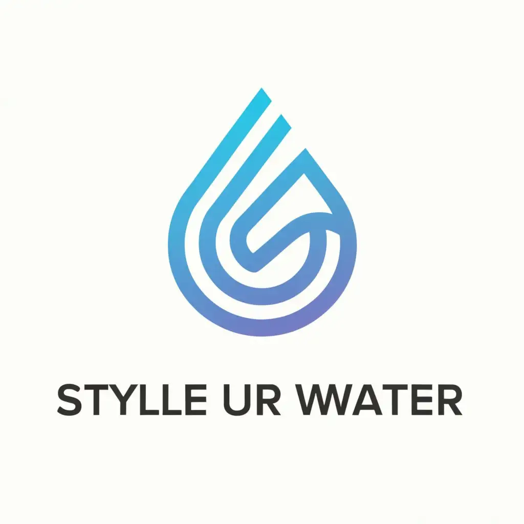 a logo design,with the text "STYLE UR WATER", main symbol:Water,Minimalistic,be used in Finance industry,clear background