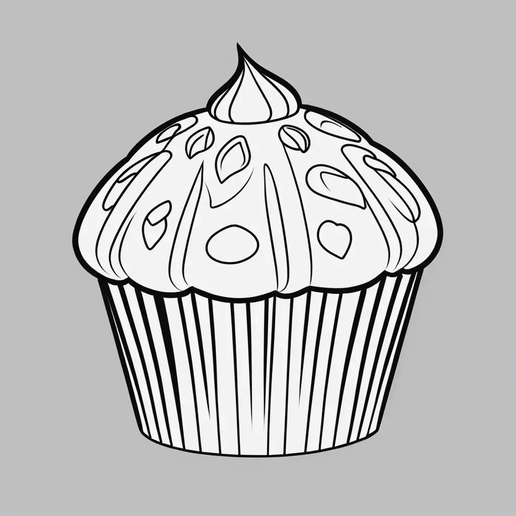 coloring page, muffin, simple easy design