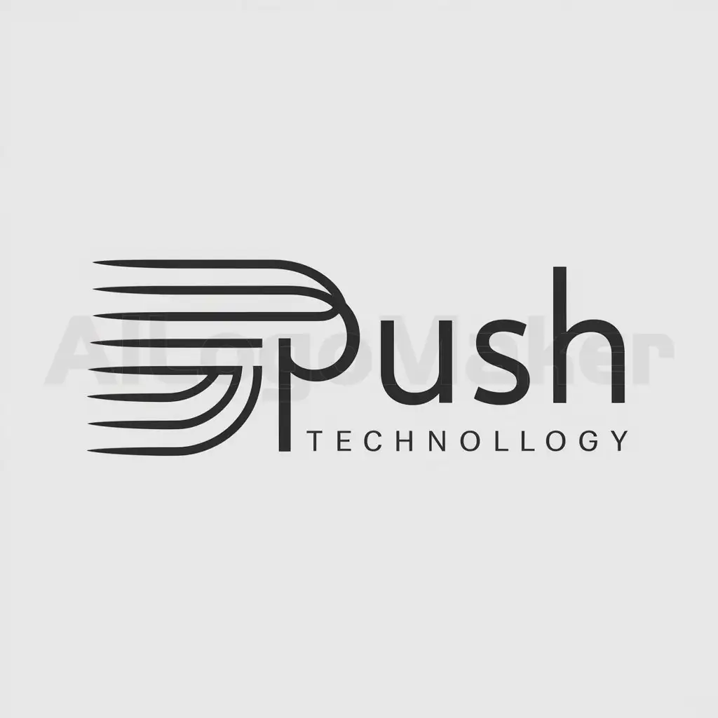 a logo design,with the text "PUSH Technology", main symbol:smooth lines,Moderate,be used in Internet industry,clear background