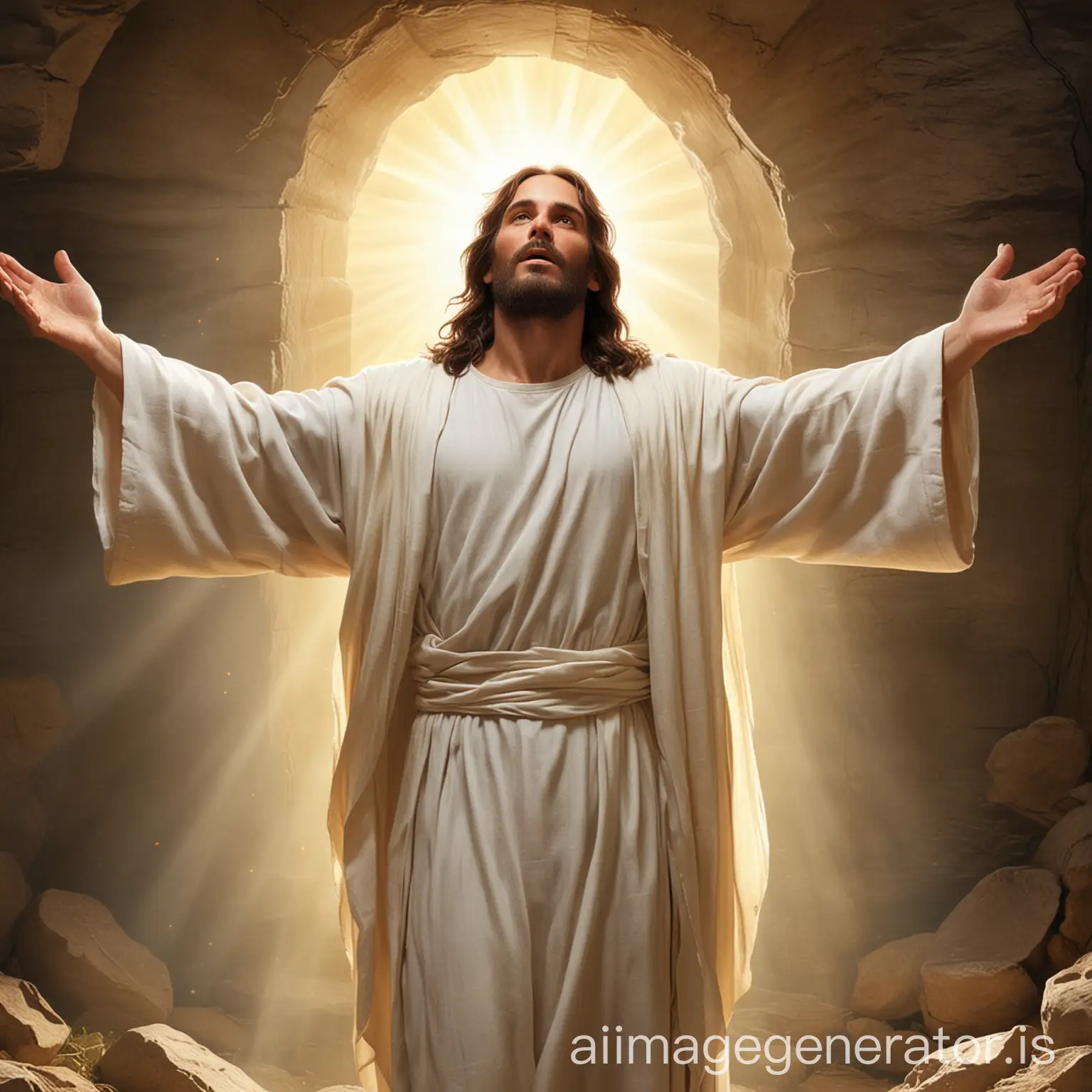 Jesus Christ open arms resurrection