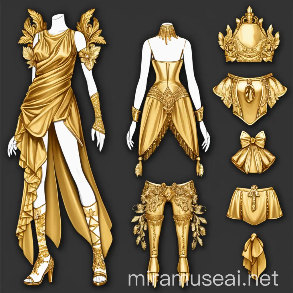 Golden Outfit Design Fashion Game for Glamorous Creations