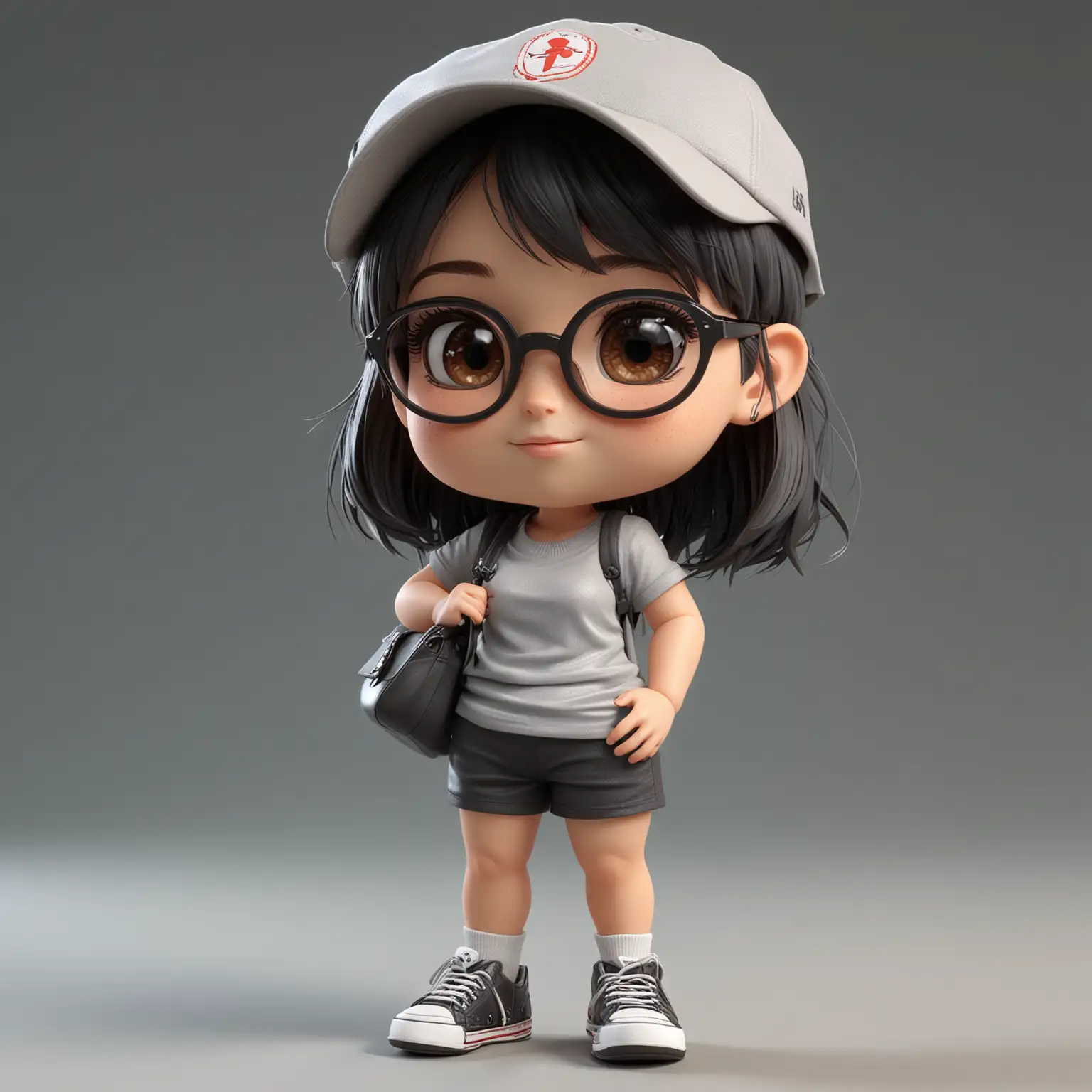 Cute-Pux-Girl-Toy-Character-with-Baseball-Cap-and-Handbag