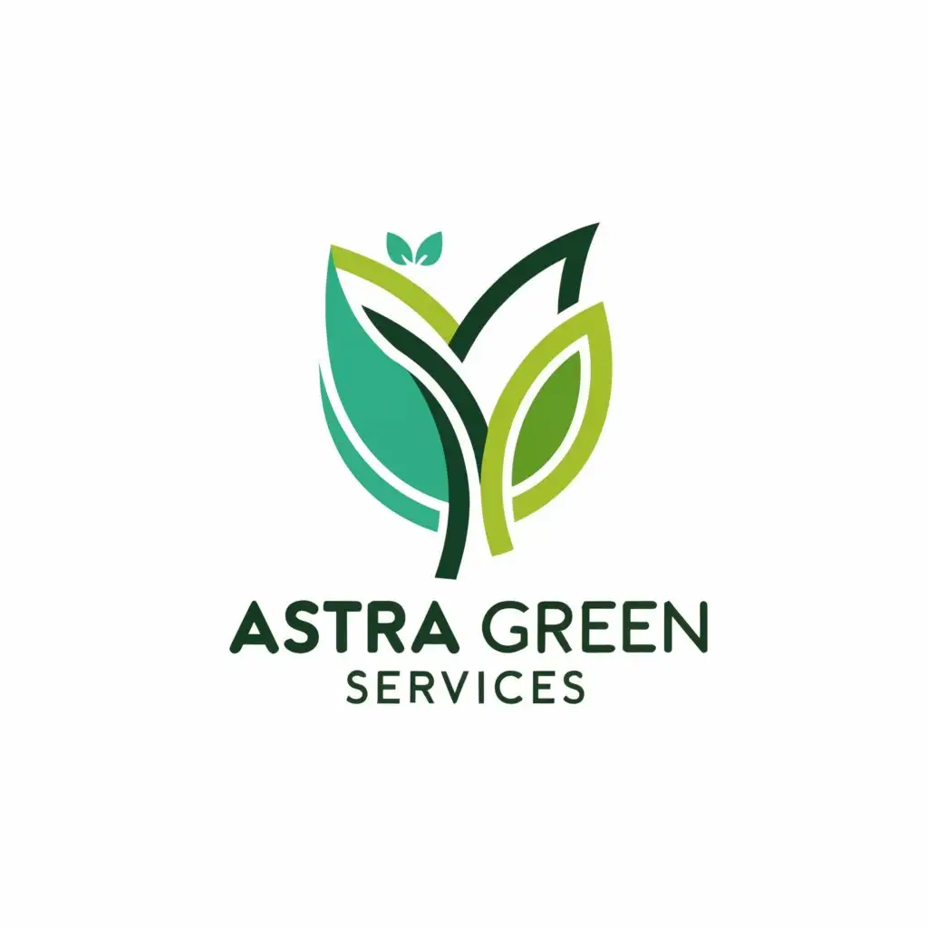 a logo design,with the text "astra green services", main symbol:leaf,Moderate,be used in Technology industry,clear background