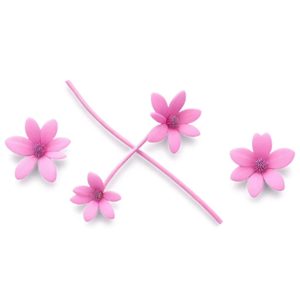 3d pink flower