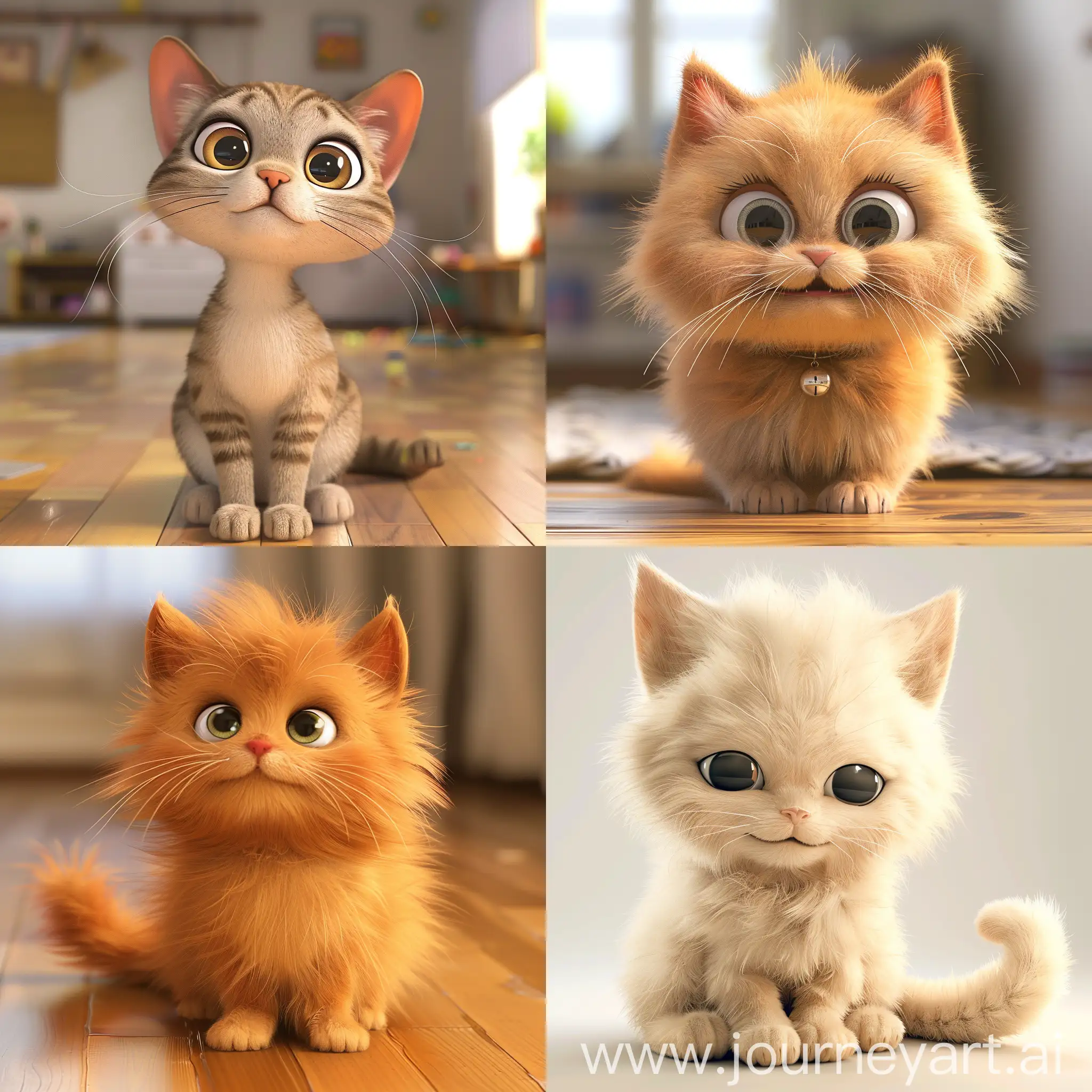 Adorable-3D-Cartoon-Furry-Cat-Playing-Indoors