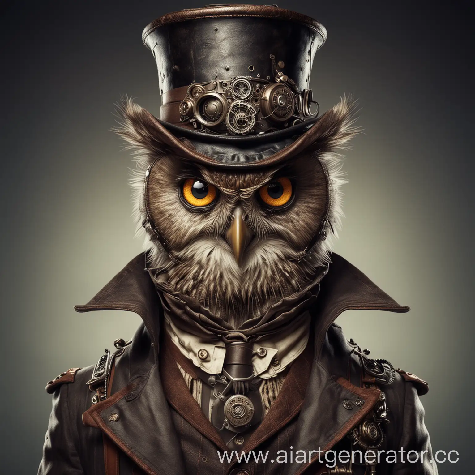 Steampunk-Owl-Person-with-a-Mad-Gaze