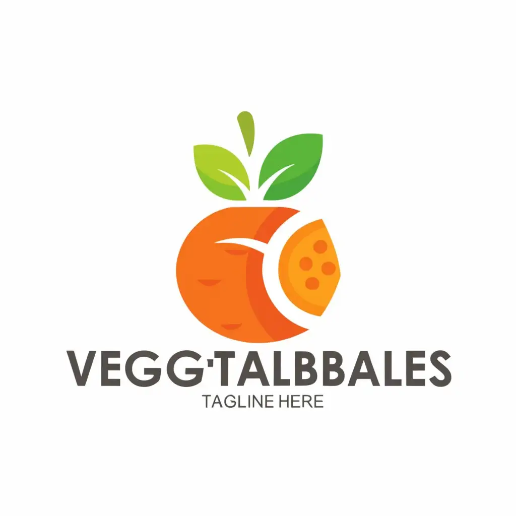 a logo design,with the text "Vegetables and fruits", main symbol:Carrotapple,Minimalistic,be used in Retail industry,clear background