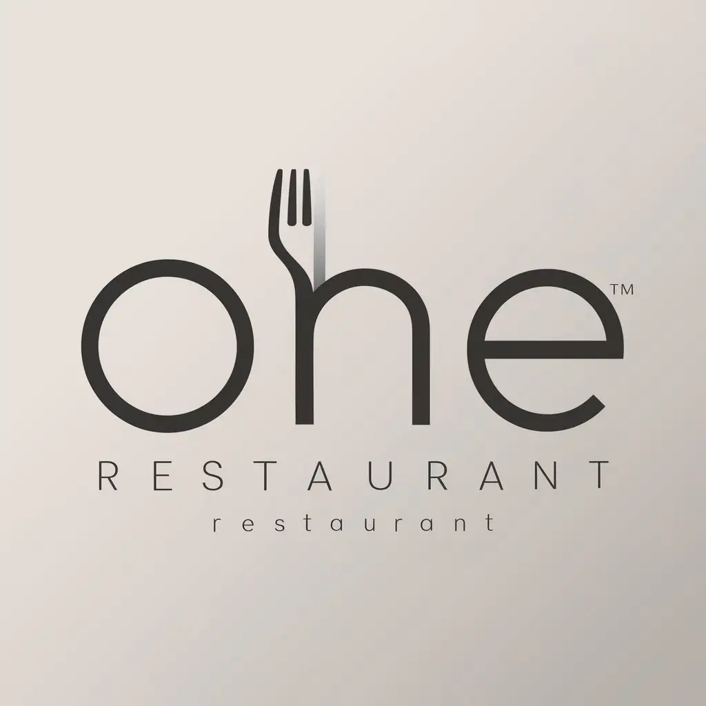 a logo design,with the text "one", main symbol:one,Minimalistic,be used in Restaurant industry,clear background