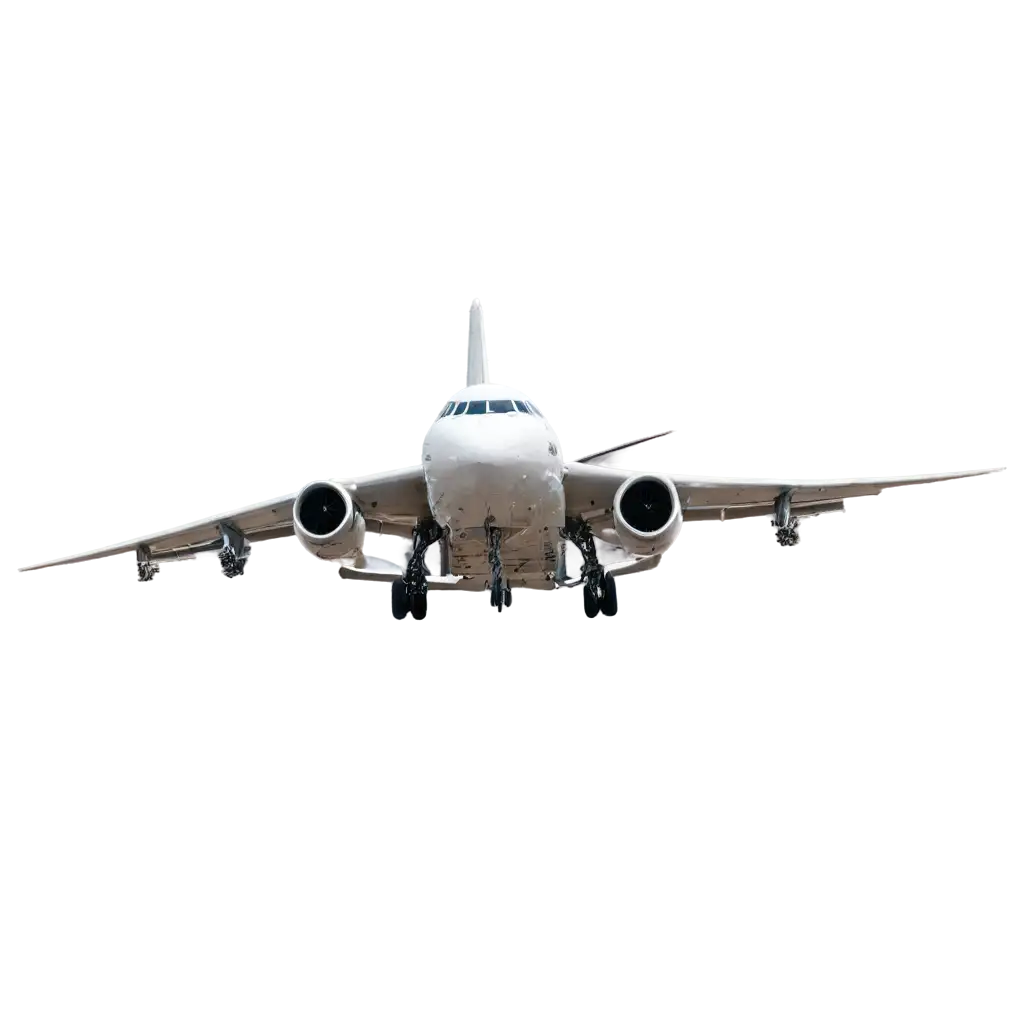 Frontal-View-White-Plane-PNG-Enhancing-Clarity-and-Versatility