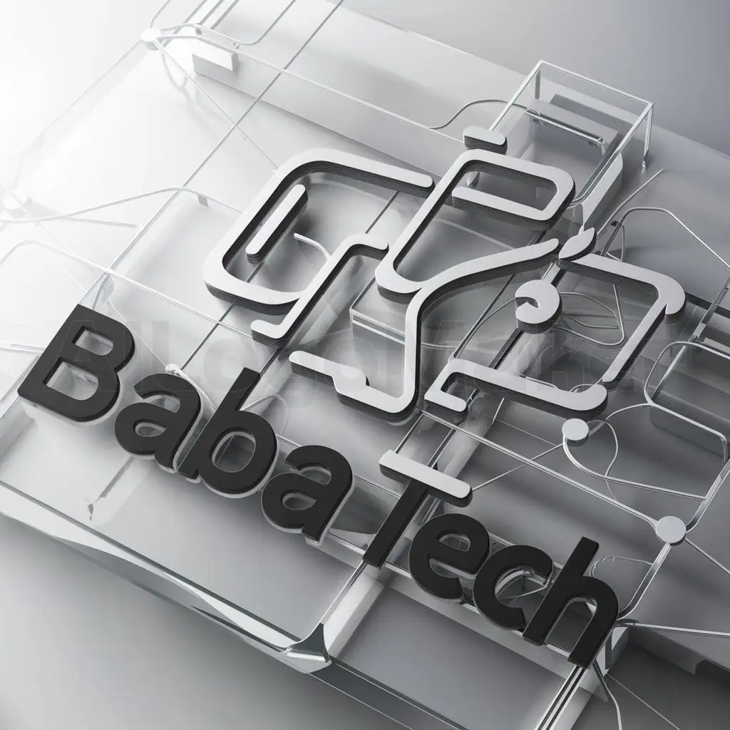 a logo design,with the text "Baba Tech", main symbol:devices,complex,be used in Technology industry,clear background