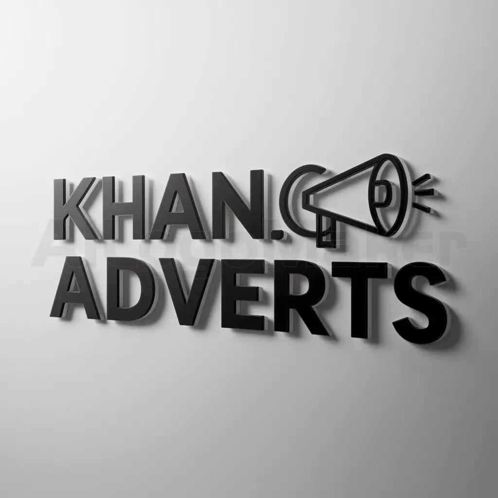 a logo design,with the text "khan_adverts", main symbol:advertising,Moderate,clear background