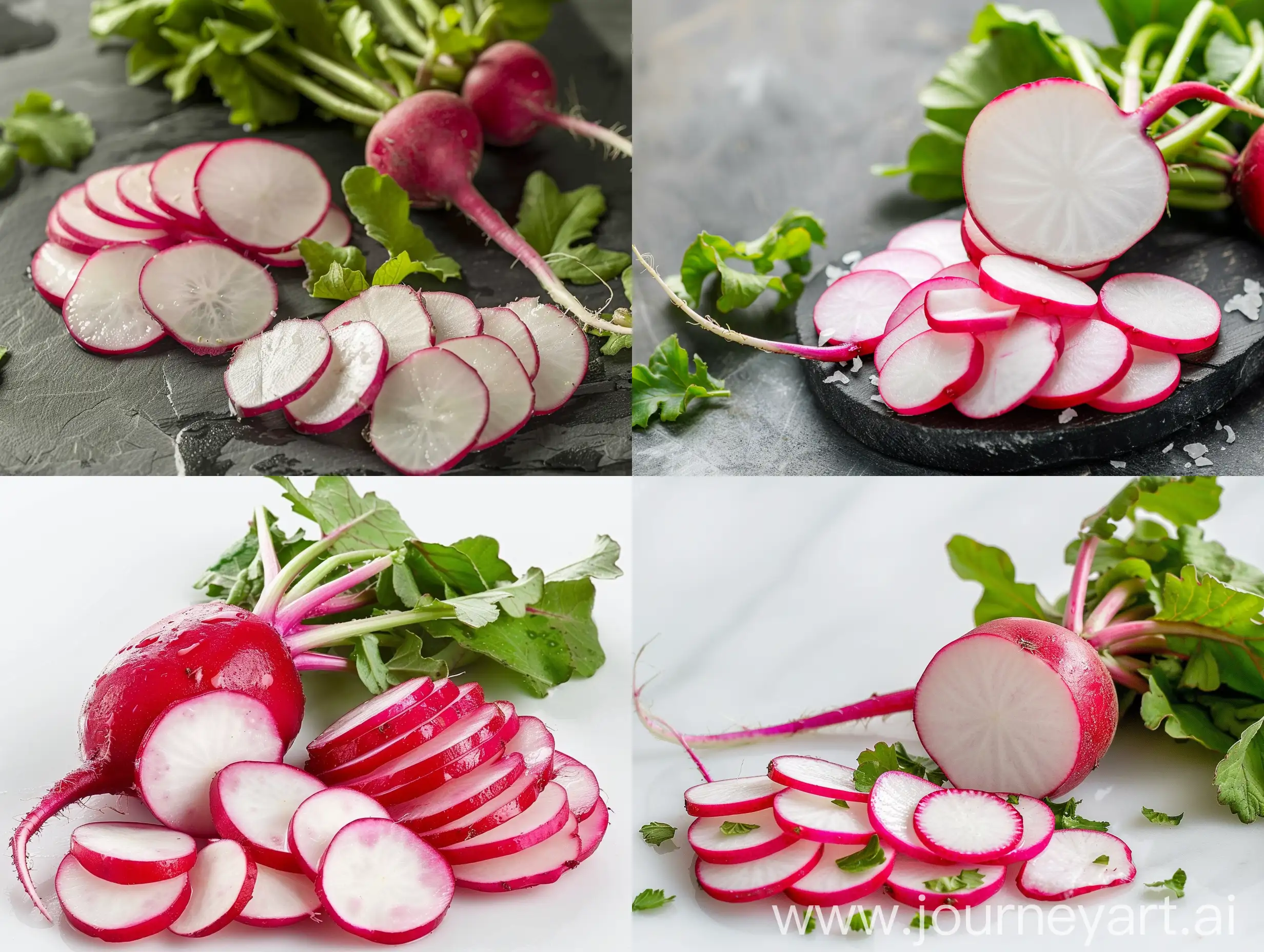 Real photo of radish with sliced pieces