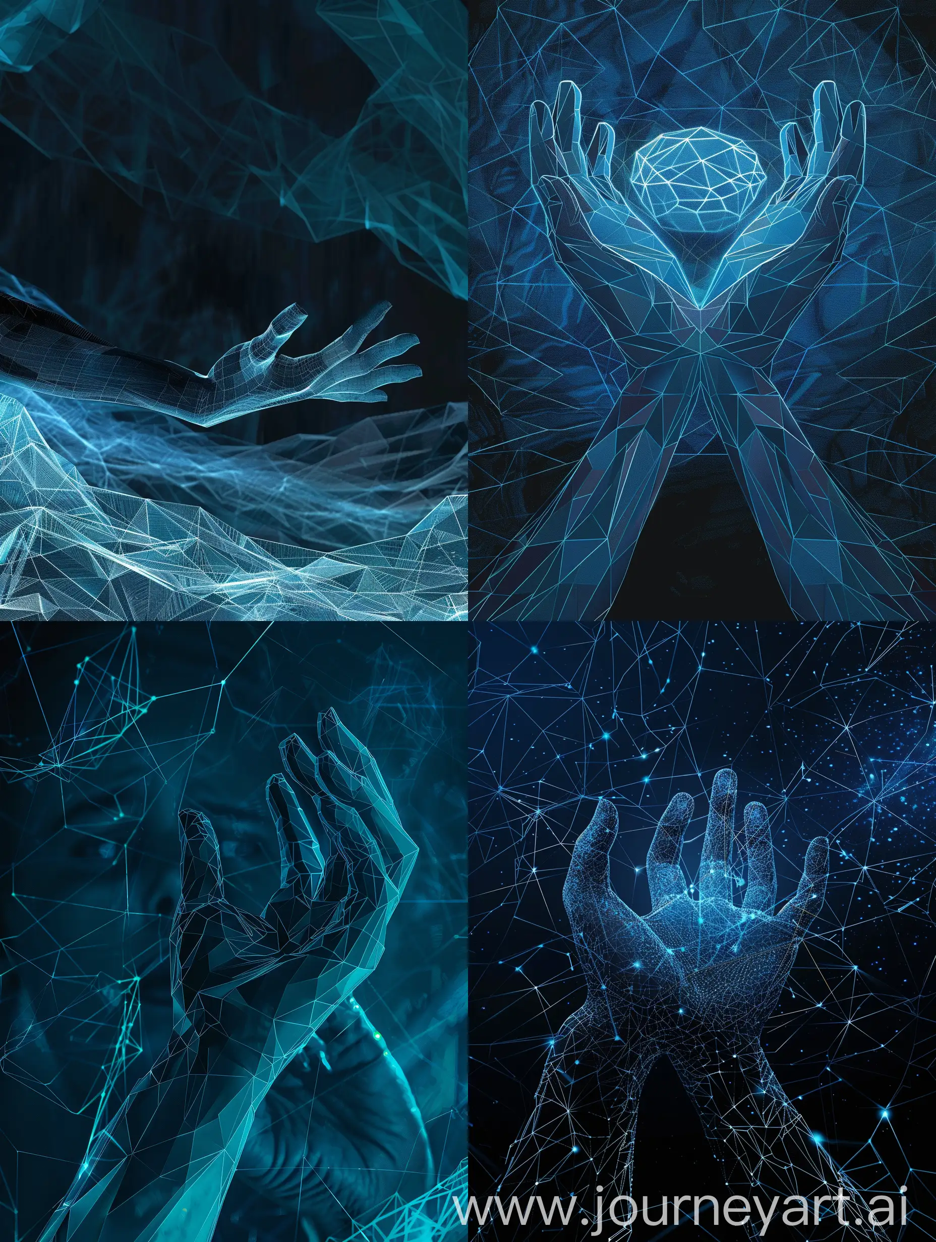 Abstract-3D-Wireframe-Hands-on-Blue-Geometric-Background