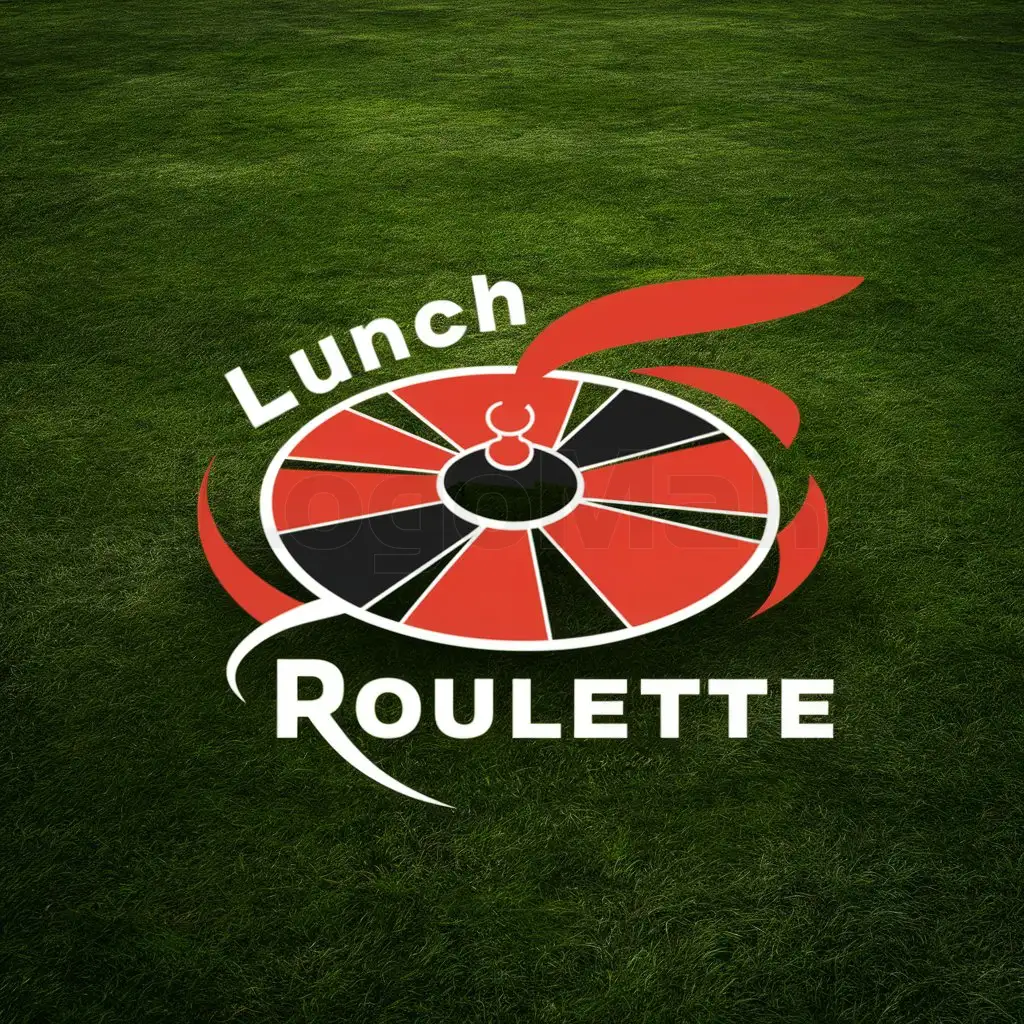 LOGO-Design-For-Lunch-Roulette-Stylish-Roulette-Wheel-in-Red-Black-and-Green