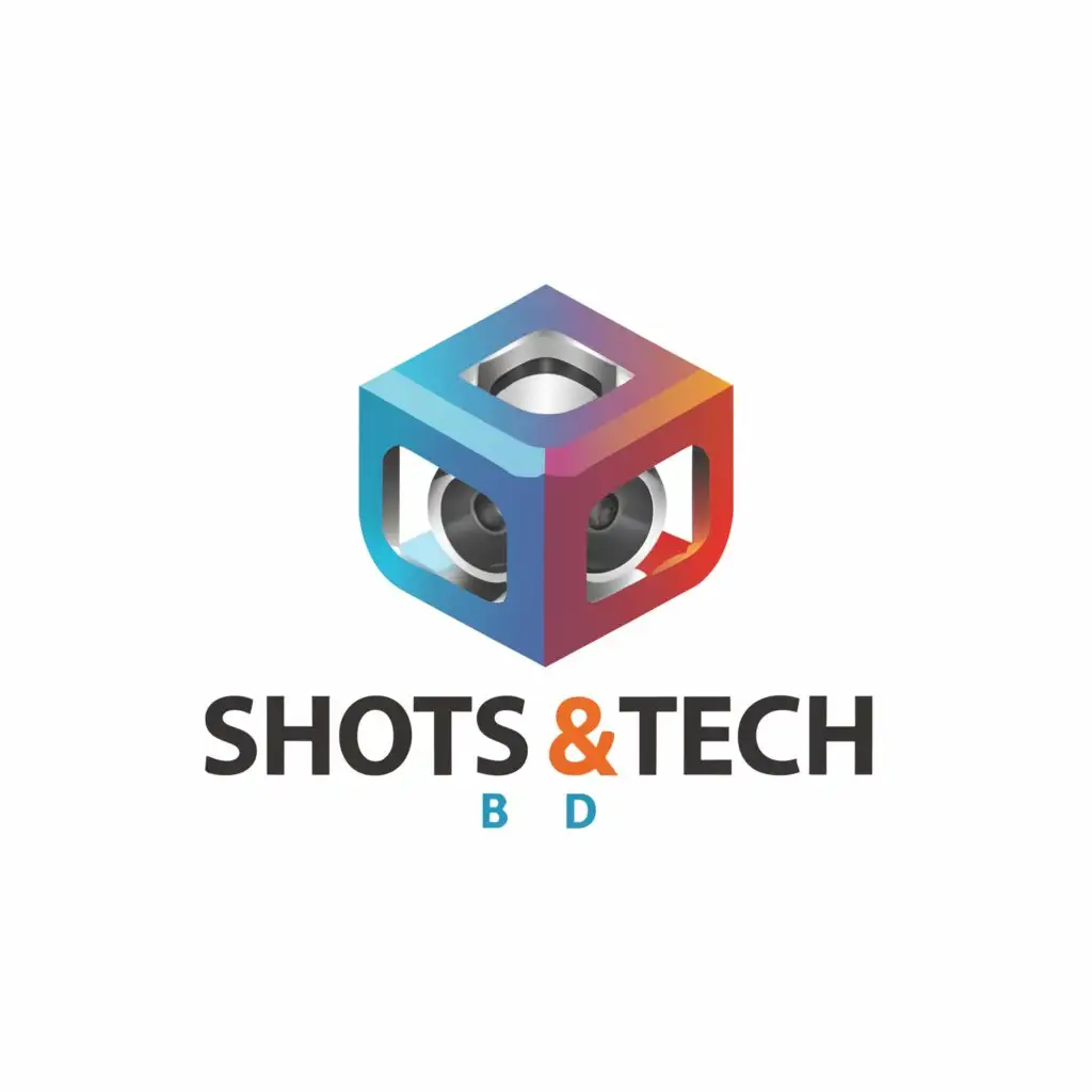 a logo design,with the text "SHOTS&TECH BD", main symbol:3D tech logo,Moderate,be used in Technology industry,clear background