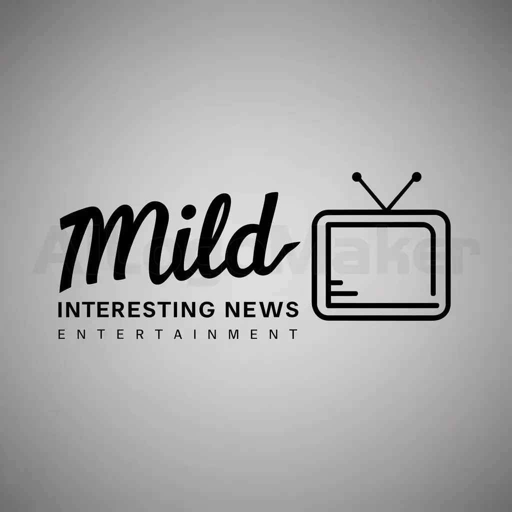 a logo design,with the text "mild interesting news", main symbol:entertainment news category,Moderate,be used in Entertainment industry,clear background