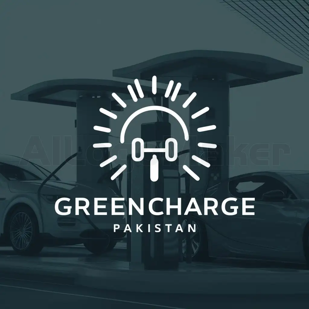 a logo design,with the text "Solar-Powered Electric Vehicle Charging Stations", main symbol:GreenCharge Pakistan,Moderate,clear background