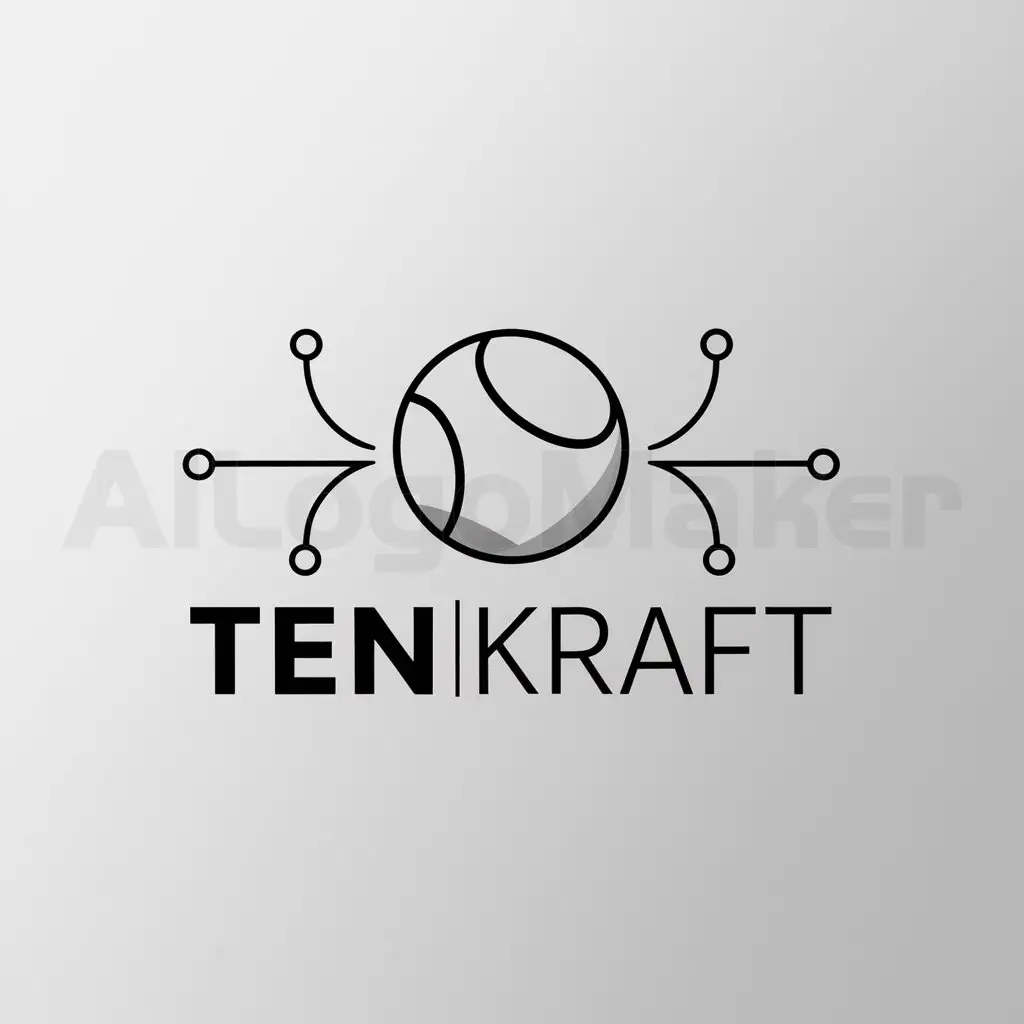 a logo design,with the text "TENKRAFT", main symbol:une balle de tennis representing an ecosystem,Minimalistic,be used in Technology industry,clear background