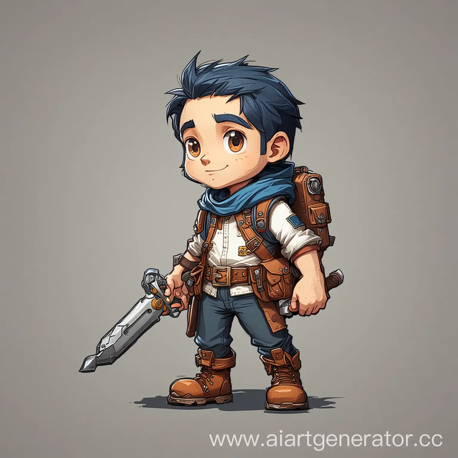 Cartoonish-Explorer-Character-for-2D-Game-on-White-Background