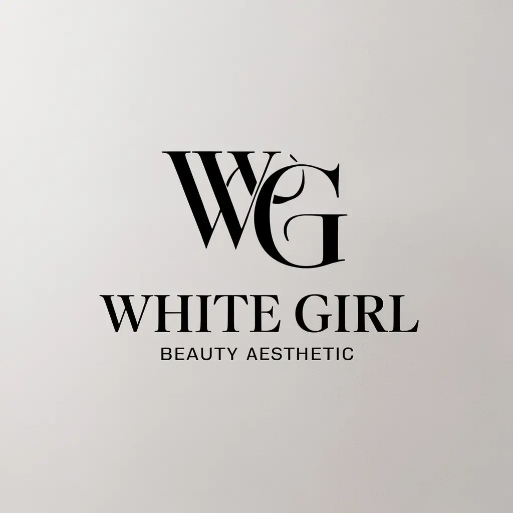 a logo design,with the text "white girl", main symbol:logo for white girl beauty aesthetic,Minimalistic,clear background