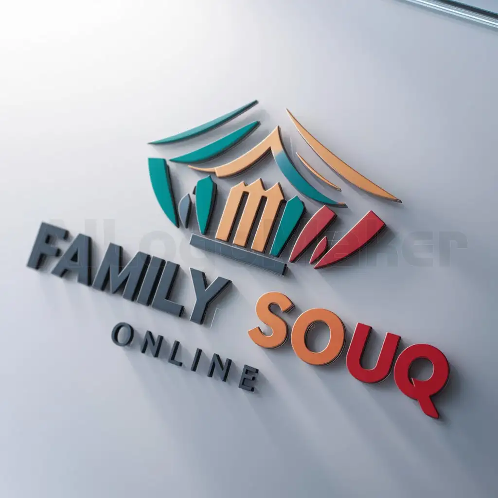 a logo design,with the text "Family Souq Online", main symbol:3D (Logo Bold) Color, 3D (Text Bold) Color,Moderate,be used in Mart Online industry,clear background