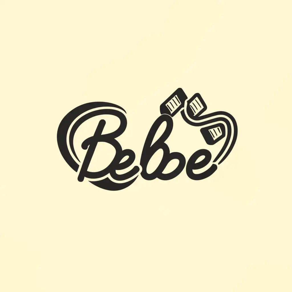 a logo design,with the text "BeBe", main symbol:Hair,Moderate,clear background